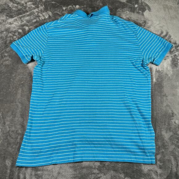 Polo Ralph Lauren Polo Shirt Mens Large Blue Striped Collard Embroidered Golf - Picture 4 of 8